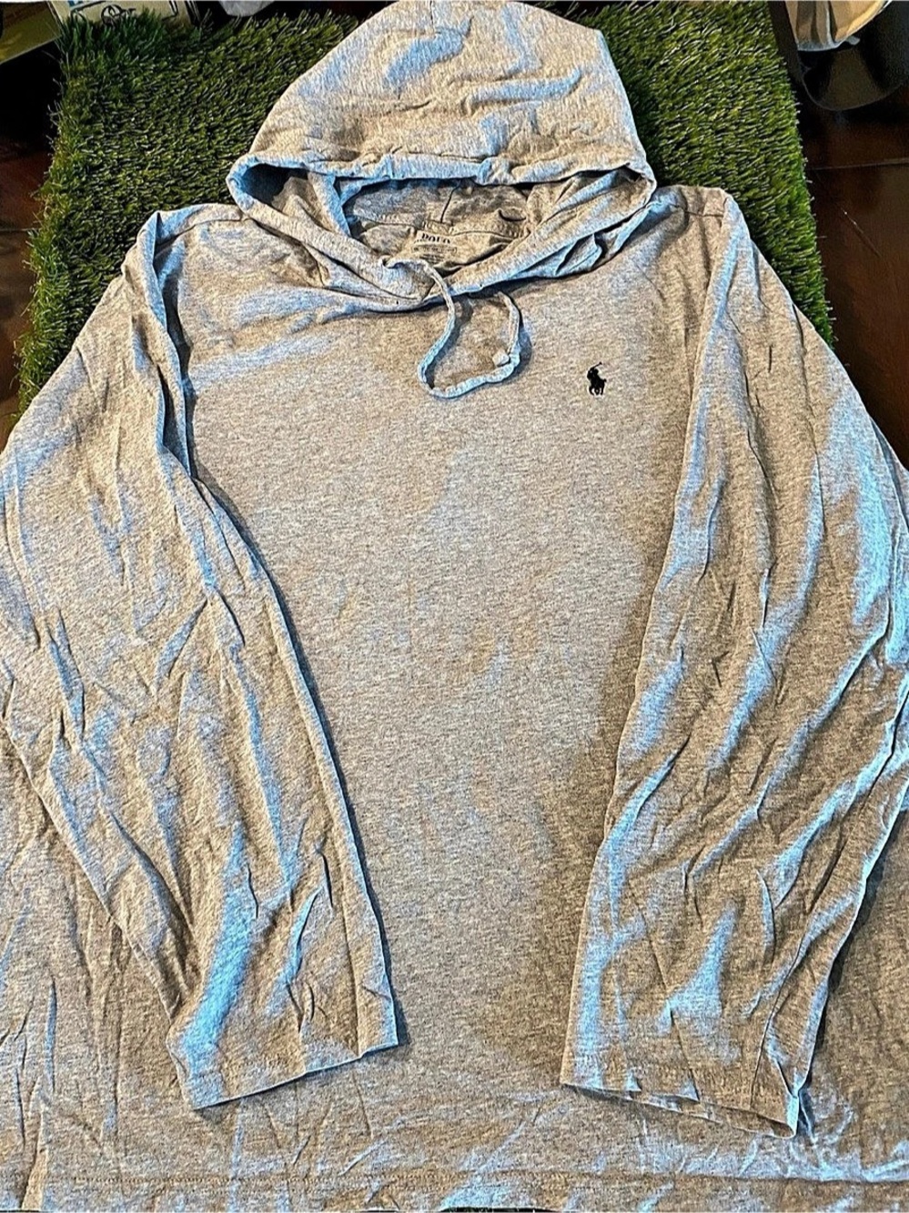 Polo Ralph Lauren Men's Long Sleeve Jersey Hooded T-Shirt Gray XXL